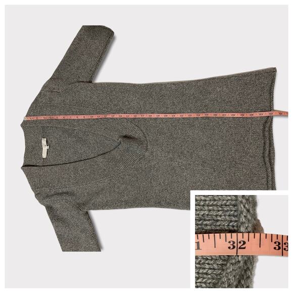 3.1 Phillip Lim Cashmere Deep V Neck Sweater Tunic - Gray - Small - Picture 3 of 11